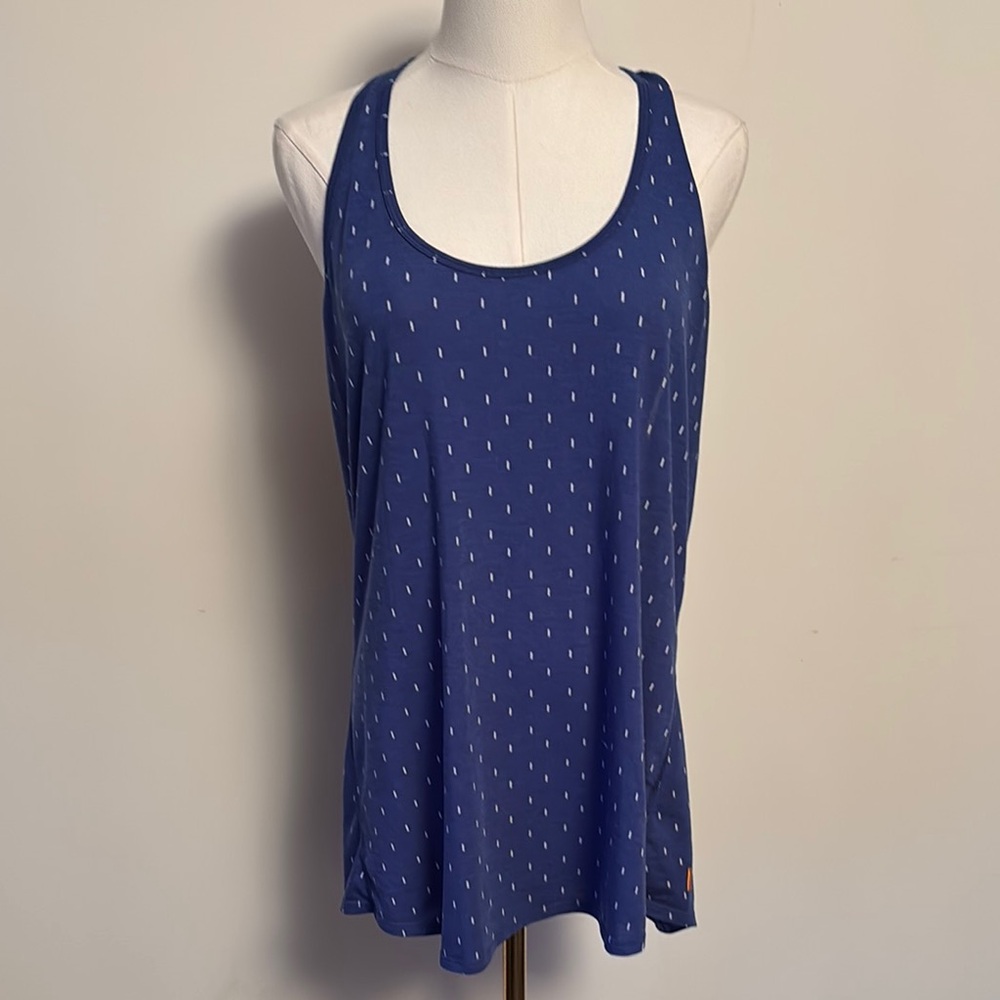 Lucy Blue and White Relaxed Tank Top